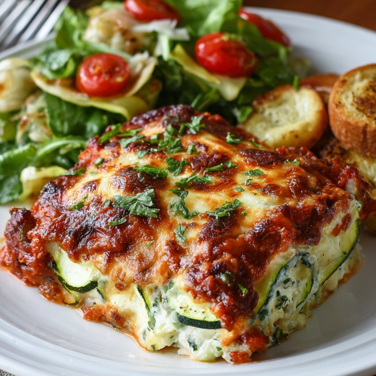 Homemade zucchini lasagna recipe Wooden board with shredded mozzarella, ricotta cheese, eggs, zucchini lasagna recipe , black pepper, and fresh basil leaves prepared for zucchini lasagna.